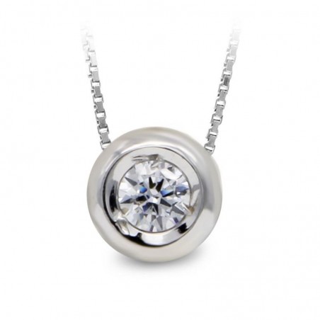 Collier en or blanc 18 carats avec oxyde de zirconium - Diane