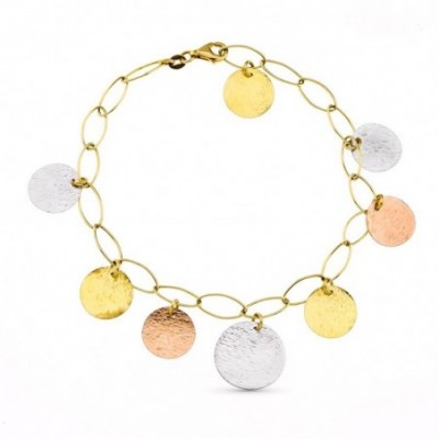Bracelet Chapitas – Or trois ors 18 carats et médaillons texturés