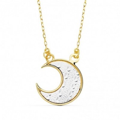 collier or bicolore blanc et jaune 18 carats