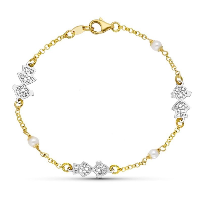 bracelet or bicolore blanc et jaune 18 carats