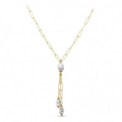 Collier Aurélia – Or bicolore 18 carats et pendentif gouttes facettées