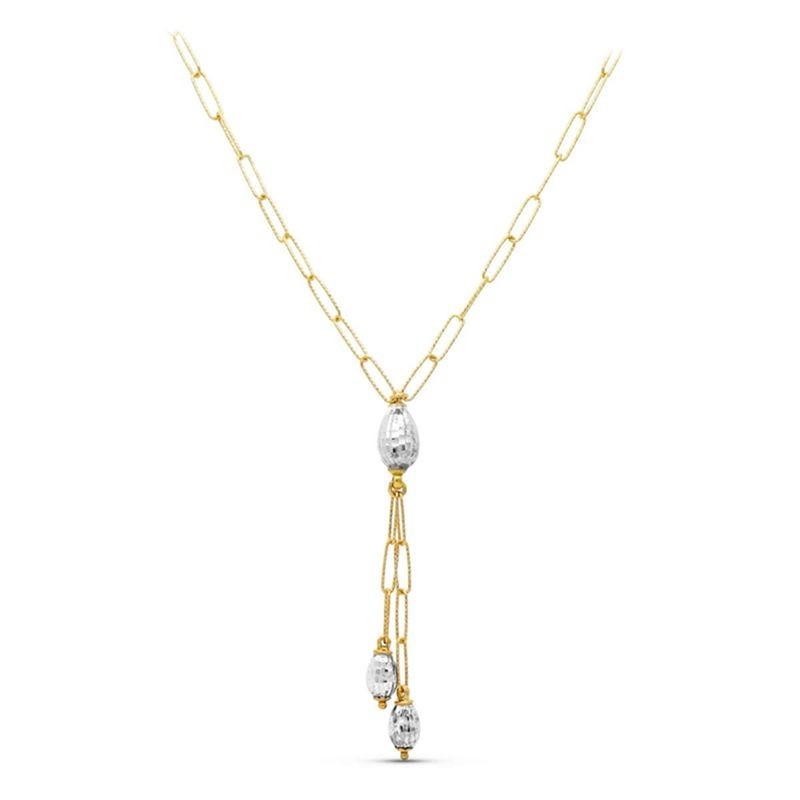 Collier Aurélia – Or bicolore 18 carats et pendentif gouttes facettées