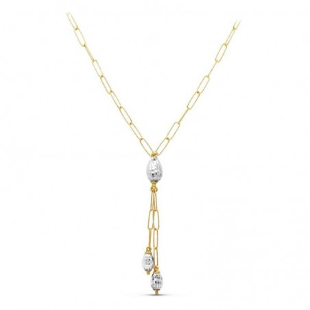 Collier Aurélia – Or bicolore 18 carats et pendentif gouttes facettées
