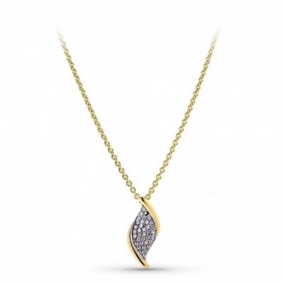 collier or bicolore blanc et jaune 18 carats