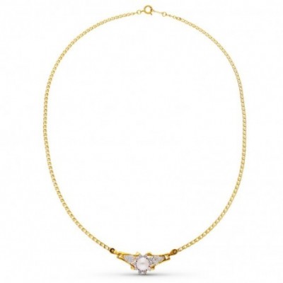 collier or bicolore blanc et jaune 18 carats