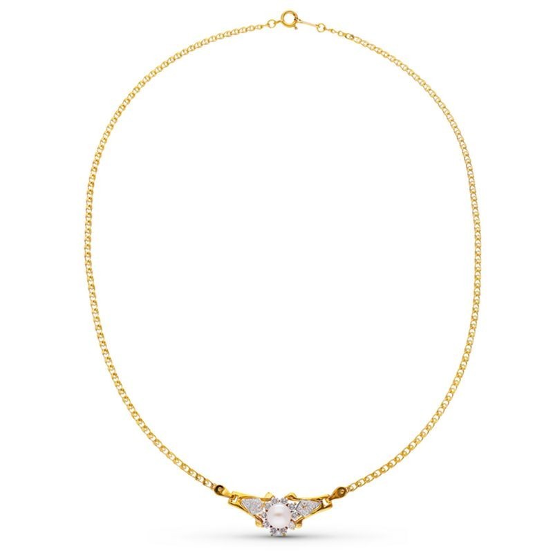 collier or bicolore blanc et jaune 18 carats