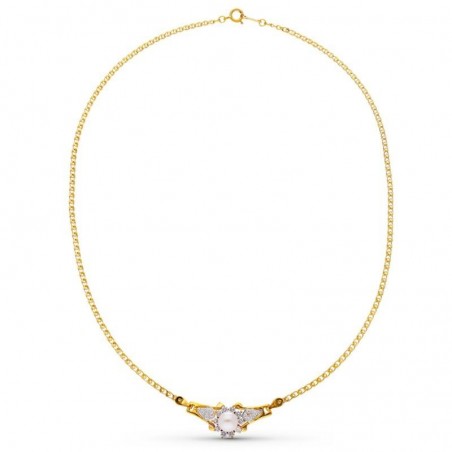 collier or bicolore blanc et jaune 18 carats
