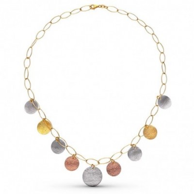 Collier Chapitas – Or trois tons 18 carats et médaillons texturés