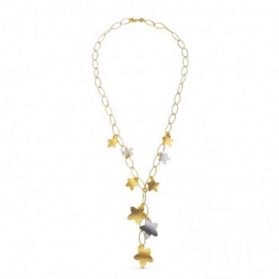 collier or bicolore blanc et jaune 18 carats