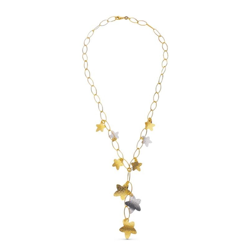 collier or bicolore blanc et jaune 18 carats