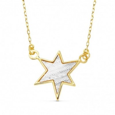 collier or bicolore blanc et jaune 18 carats
