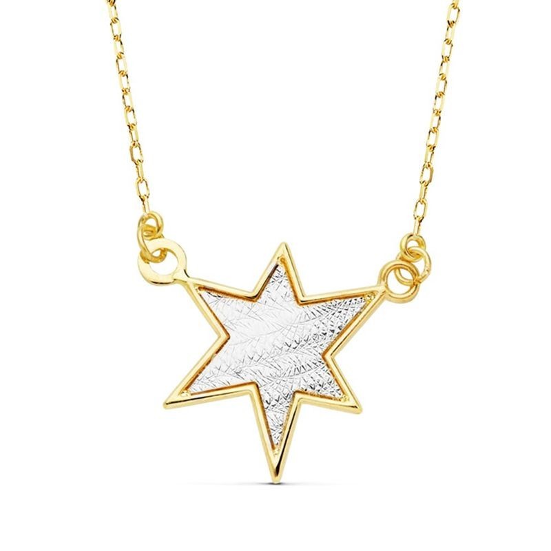 collier or bicolore blanc et jaune 18 carats