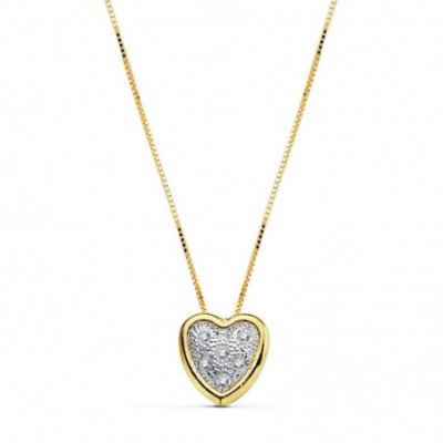 collier or bicolore blanc et jaune 18 carats