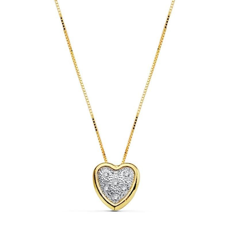 collier or bicolore blanc et jaune 18 carats