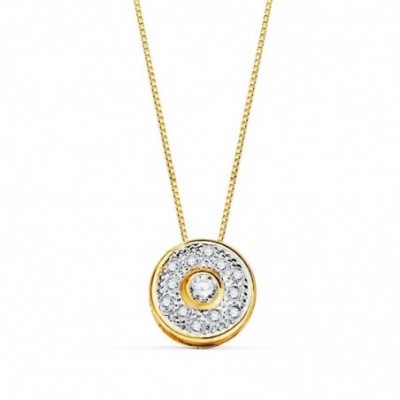 collier or bicolore blanc et jaune 18 carats