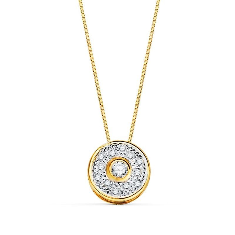 collier or bicolore blanc et jaune 18 carats