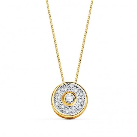 collier or bicolore blanc et jaune 18 carats