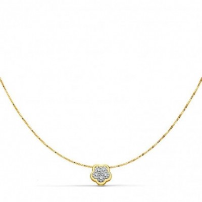 Collier en or deux tons, blanc et jaune 18 carats - Cléa