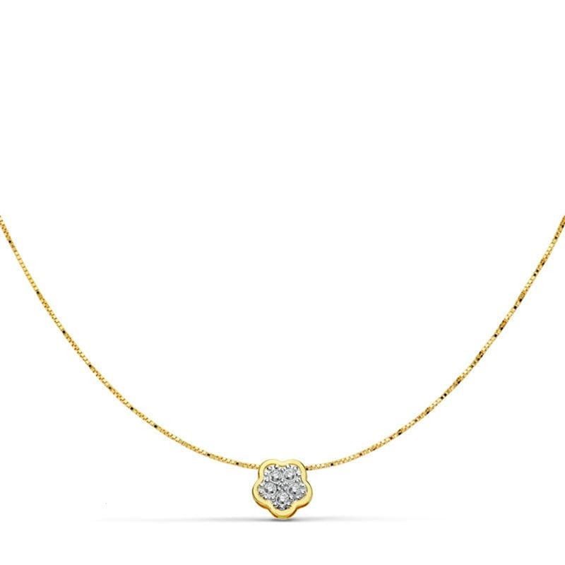 Collier en or deux tons, blanc et jaune 18 carats - Cléa