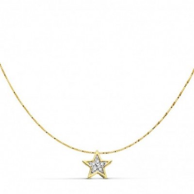 collier or bicolore blanc et jaune 18 carats