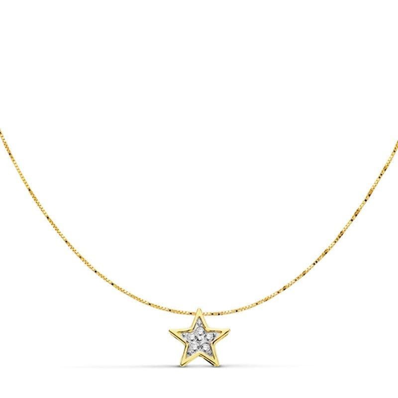 Collier en or bicolore blanc et jaune 18 carats pour femme - Solène
