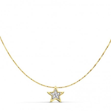Collier en or bicolore blanc et jaune 18 carats pour femme - Solène