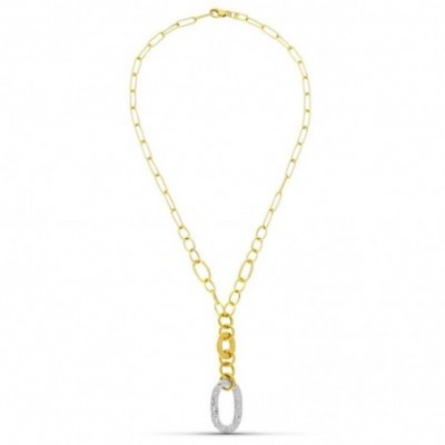 collier or bicolore blanc et jaune 18 carats