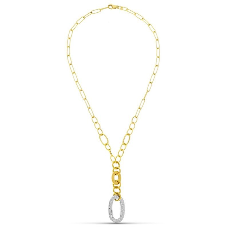 collier or bicolore blanc et jaune 18 carats