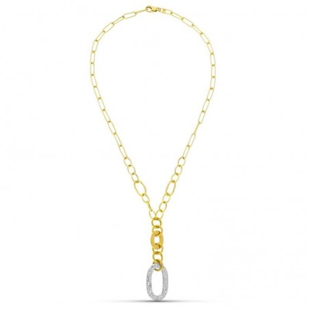 collier or bicolore blanc et jaune 18 carats