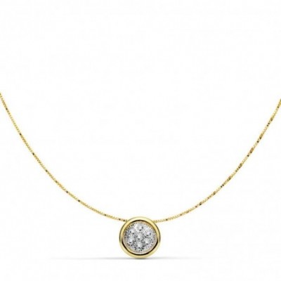 collier or bicolore blanc et jaune 18 carats