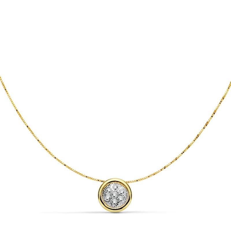 collier or bicolore blanc et jaune 18 carats