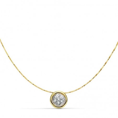 collier or bicolore blanc et jaune 18 carats