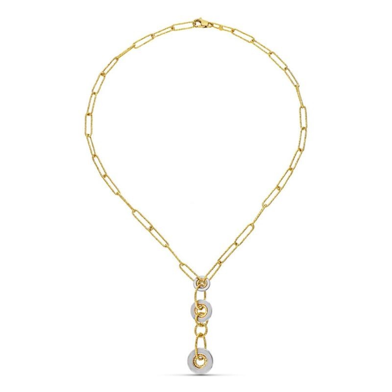 collier or bicolore blanc et jaune 18 carats