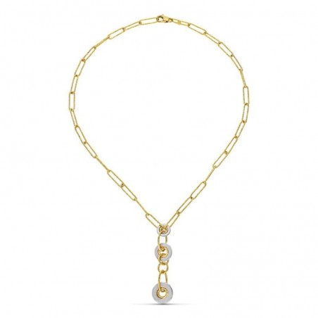 collier or bicolore blanc et jaune 18 carats