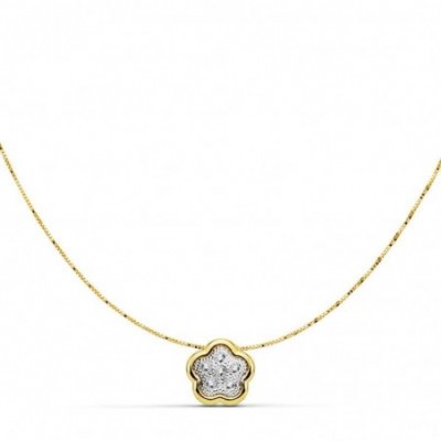 collier or bicolore blanc et jaune 18 carats
