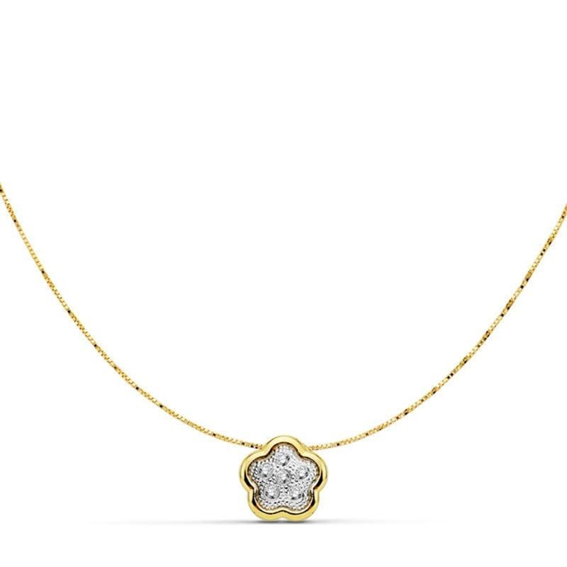 collier or bicolore blanc et jaune 18 carats