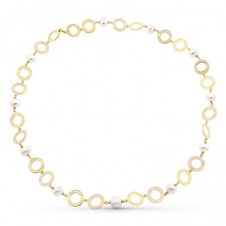 Collier sautoir en or rose et jaune 18 carats & Perles de culture - Sabrina