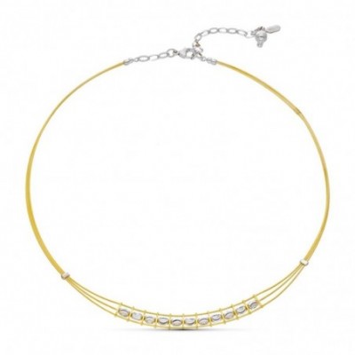 collier or bicolore blanc et jaune 18 carats