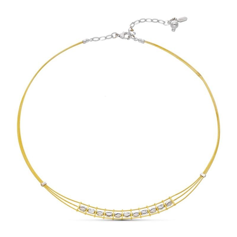 collier or bicolore blanc et jaune 18 carats