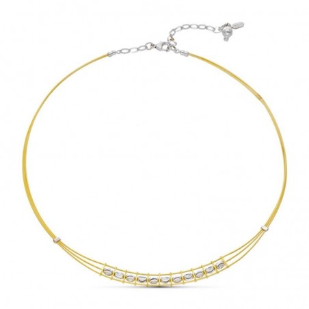 collier or bicolore blanc et jaune 18 carats