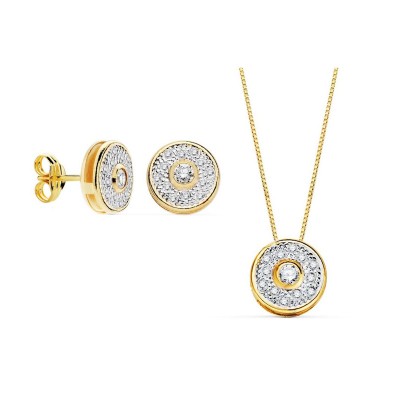 Parure Cercle éclat en or bicolore 18 carats et zircon solitaire – Lyra