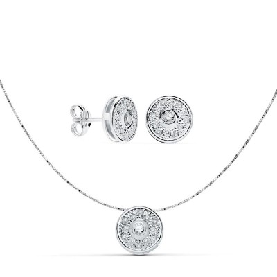 Parure Cercle en or blanc 18 carats et zircon solitaire – Élodie