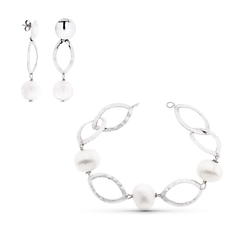Parure Ysée – Mariage en or blanc 18 carats et perles de culture