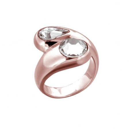 Bague femme, Swarovski & plaqué or rose, créateur Zoé Bijoux - Lyn&Or Bijoux