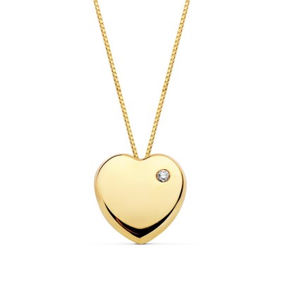 Collier Juliette – Cœur en or jaune 18 carats et zircon