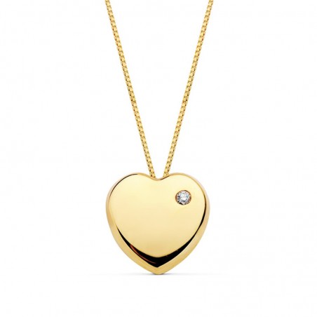Collier Juliette – Cœur en or jaune 18 carats et zircon