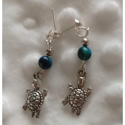 Boucles d'oreilles tortue pendantes originales