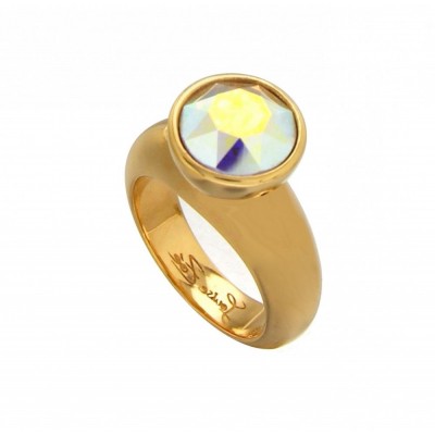Bague femme en plaqué or et Swarovski Solitaire, Zoé Bijoux