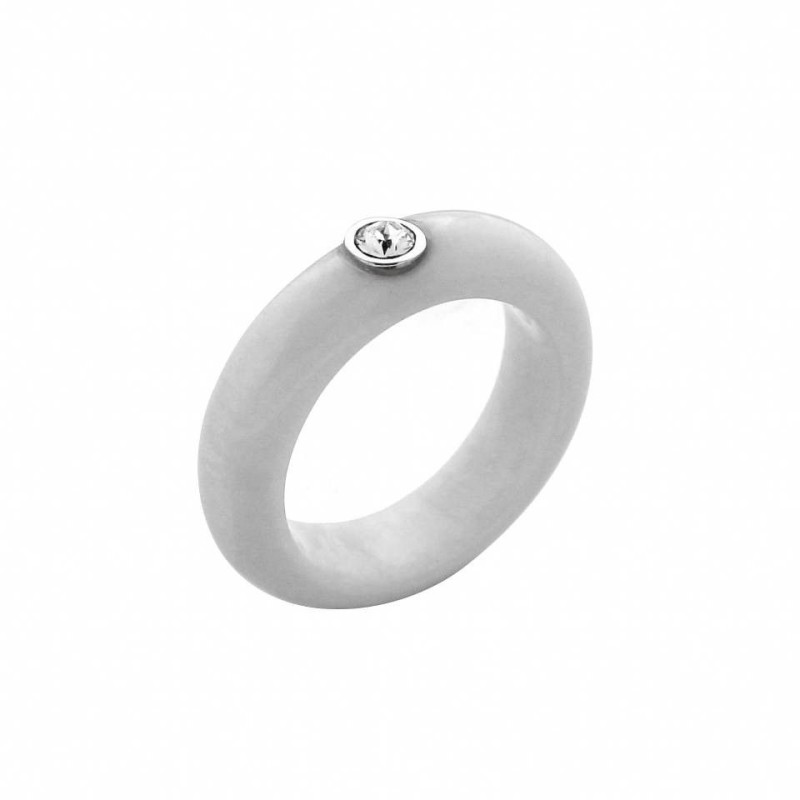 bague tendance résine blanche, cristal de Swarovski®, Philippines bague tendance résine blanche, cristal de Swarovski®, Philippines