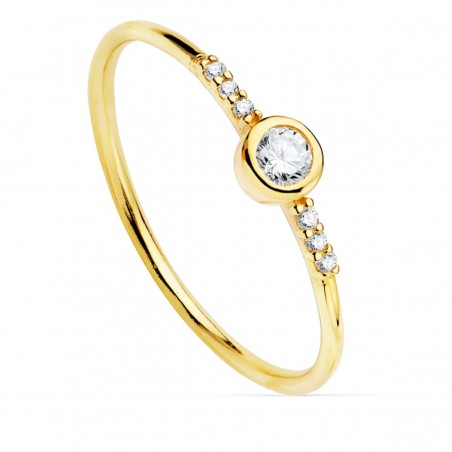 Bague femme, Or jaune et 7 diamants 0,140 cts - Syrina